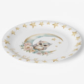 Niedliche Wasserfarbe Babyduschplatte Pappteller (Schrägansicht)