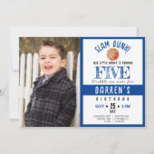 Niedliche Wasserfarbe Basketball Foto Boy Geburtst Einladung (Vorderseite)