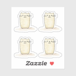 Niedliche Wasserfarbe Beige Katze Aufkleber