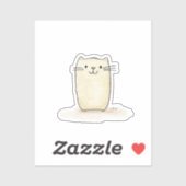Niedliche Wasserfarbe Beige Katze Aufkleber (Blatt)