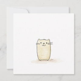 Niedliche Wasserfarbe Beige Katze Feiertagskarte