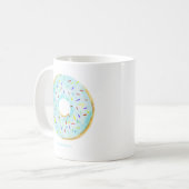 Niedliche Wasserfarbe Blauer Donut Sprinkles Perso Kaffeetasse (Vorderseite Links)