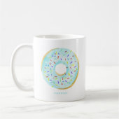 Niedliche Wasserfarbe Blauer Donut Sprinkles Perso Kaffeetasse (Links)