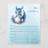 Niedliche Wasserfarbe Blue Dragon Baby Dusche (Vorderseite)