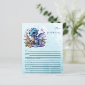 Niedliche Wasserfarbe Blue Dragon Baby Dusche (Stehend Vorderseite)