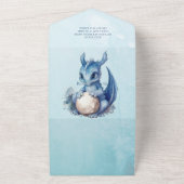 Niedliche Wasserfarbe Blue Dragon Baby Dusche All In One Einladung (Außenbereich)