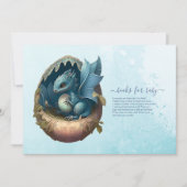 Niedliche Wasserfarbe Blue Dragon Baby Dusche Einladung (Vorderseite)