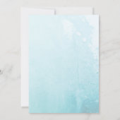 Niedliche Wasserfarbe Blue Dragon Baby Dusche Einladung (Rückseite)