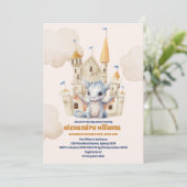 Niedliche Wasserfarbe Blue Dragon Baby Dusche Einladung (Stehend Vorderseite)
