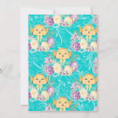 Niedliche Wasserfarbe Blumenkick im Ei Ostern Part Einladung (Rückseite)