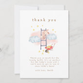 Niedliche Wasserfarbe Boho Bunny Stars Kinderdusch Dankeskarte (Vorderseite)