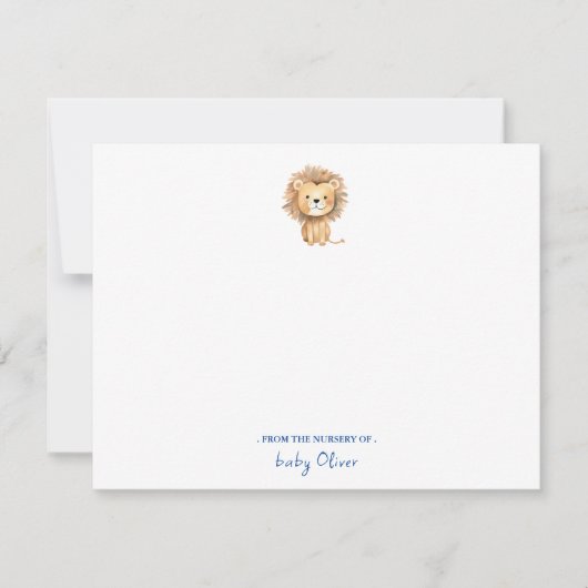 Niedliche Wasserfarbe Boho Lion Baby Boy Dankeskarte (Vorderseite)