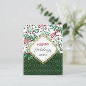 Niedliche Wasserfarbe Boho Mistletouren Urlaub Karte (Stehend Vorderseite)