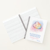 Niedliche Wasserfarbe Boho Regenbogenwolke Babysit Notizblock (Innenseite)