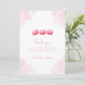 Niedliche Wasserfarbe Bonjour Bébé Macaron Babydus Dankeskarte (Stehend Vorderseite)