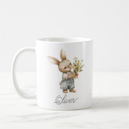 Niedliche Wasserfarbe Bunny Boy Personalisierter N Kaffeetasse