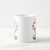 Niedliche Wasserfarbe Bunny Juggling Ostereier Her Kaffeetasse (Mittel)