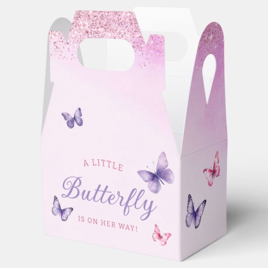 Niedliche Wasserfarbe Butterfly lila Girl Dusche Geschenkschachtel (Geöffnet)