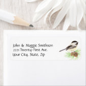 Niedliche Wasserfarbe Chickadee Bird Pine Tree (Insitu)