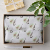 Niedliche Wasserfarbe Chickadee Bird Pine Tree Seidenpapier (Geschenk)