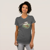 Niedliche Wasserfarbe Chickadee Bird Pine Tree T-Shirt (Vorne ganz)