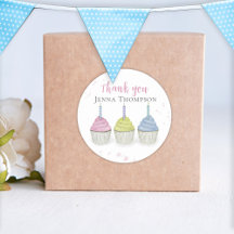 Niedliche Wasserfarbe Cupcakes Whimsical Danke