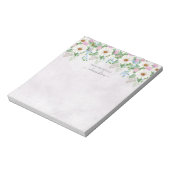 Niedliche Wasserfarbe Daisy Floral Botanische Kall Notizblock (Rotiert)