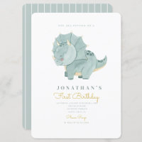 Niedliche Wasserfarbe Dino Erster Geburtstag 1. Ge