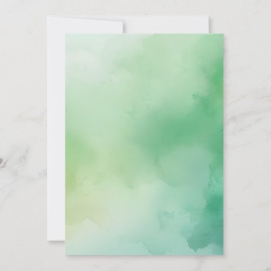 Niedliche Wasserfarbe Dinosaurier Greenery Boy Bab Einladung (Rückseite)