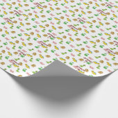 Niedliche Wasserfarbe Dinosaurier Tiermuster Gebur Geschenkpapier (Ecke)