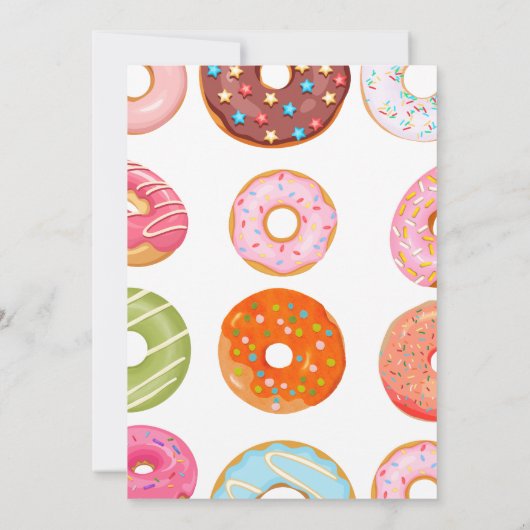 Niedliche Wasserfarbe Donut Baby Sprinkle Babydusc Einladung (Rückseite)