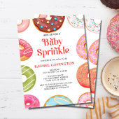 Niedliche Wasserfarbe Donut Baby Sprinkle Babydusc Einladung