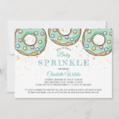 Niedliche Wasserfarbe Donut Blue Baby Boy Sprinkle Einladung (Vorderseite)