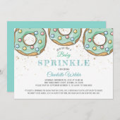 Niedliche Wasserfarbe Donut Blue Baby Boy Sprinkle Einladung (Vorne/Hinten)