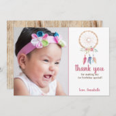 Niedliche Wasserfarbe Dreamcatcher Geburtstag Dankeskarte (Vorne/Hinten)