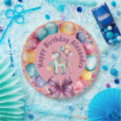 Niedliche Wasserfarbe Einhorn Geburtstag Pappteller (Party)