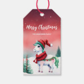 Niedliche Wasserfarbe Einhorn Weihnachten Party Ki Geschenkanhänger (Vorderseite)