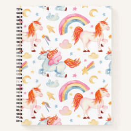 Niedliche Wasserfarbe Einhornstruktur Notizblock