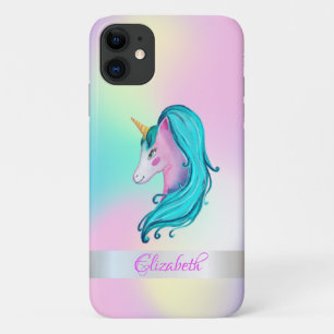 Niedliche Wasserfarbe Einicorn Holographic Ombre Case-Mate iPhone Hülle