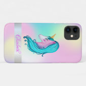 Niedliche Wasserfarbe Einicorn Holographic Ombre Case-Mate iPhone Hülle (Rückseite (Horizontal))