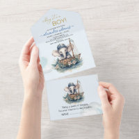 Niedliche Wasserfarbe Elephant nautische Thema Bab