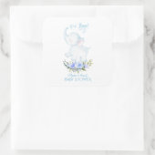 Niedliche Wasserfarbe Elephant Oh Boy Baby Dusche Quadratischer Aufkleber (Tasche)