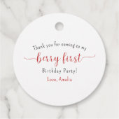 Niedliche Wasserfarbe Erdbeere Berry Erster Geburt Geschenkanhänger (Rückseite)