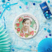 Niedliche Wasserfarbe Erdbeere Berry Erster Geburt Pappteller (Party)