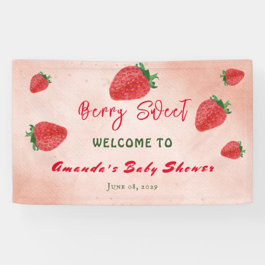 Niedliche Wasserfarbe Erdbeere Berry Sweet Baby Du Banner (Horizontal)