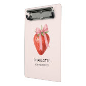 Niedliche Wasserfarbe Erdbeere Bow Coquette Monogr Mini Klemmbrett (Gewinkelt2)