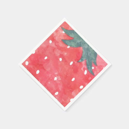 Niedliche Wasserfarbe Erdbeere Serviette (Ecke)