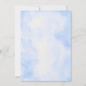 Niedliche Wasserfarbe Es ist Twins Blue Baby Dusch Einladung (Rückseite)