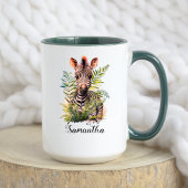 Niedliche Wasserfarbe Floral Baby Zebra Safari Tasse