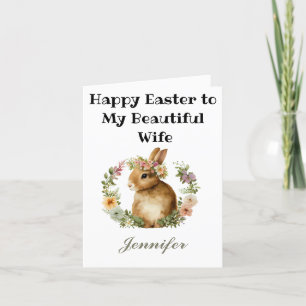 Niedliche Wasserfarbe frohe Ostern Bunny Floral Eh Feiertagskarte